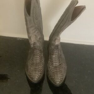 Gray Snakeskin Men's Boots
